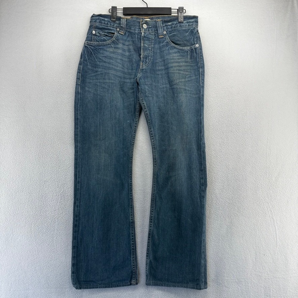 Levis Jeans Mens 31x32 Blue 512 Slim Bootcut Denim Dark Baggy y2k Whisker Cowboy